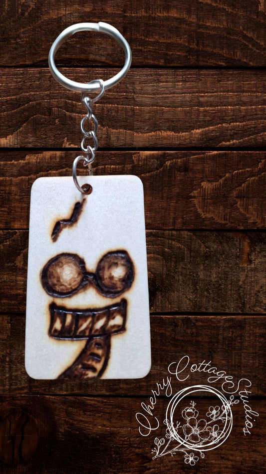The Boy Who Glowed – Hand-Burned Harry Potter Wooden Keychain