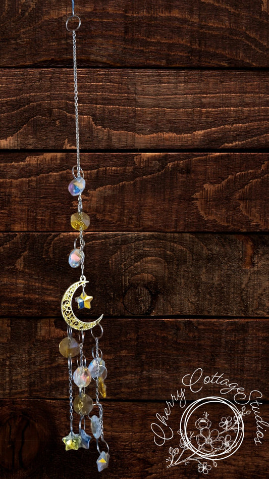 Gold Moon Hanging Suncatcher Ornament