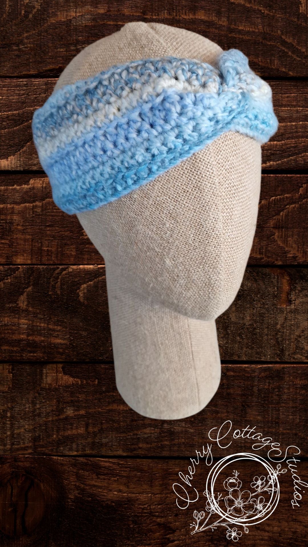 Blue Skies - Adult Size - Crochet Twisted Headband