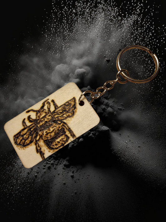Bumblebee wooden keychain