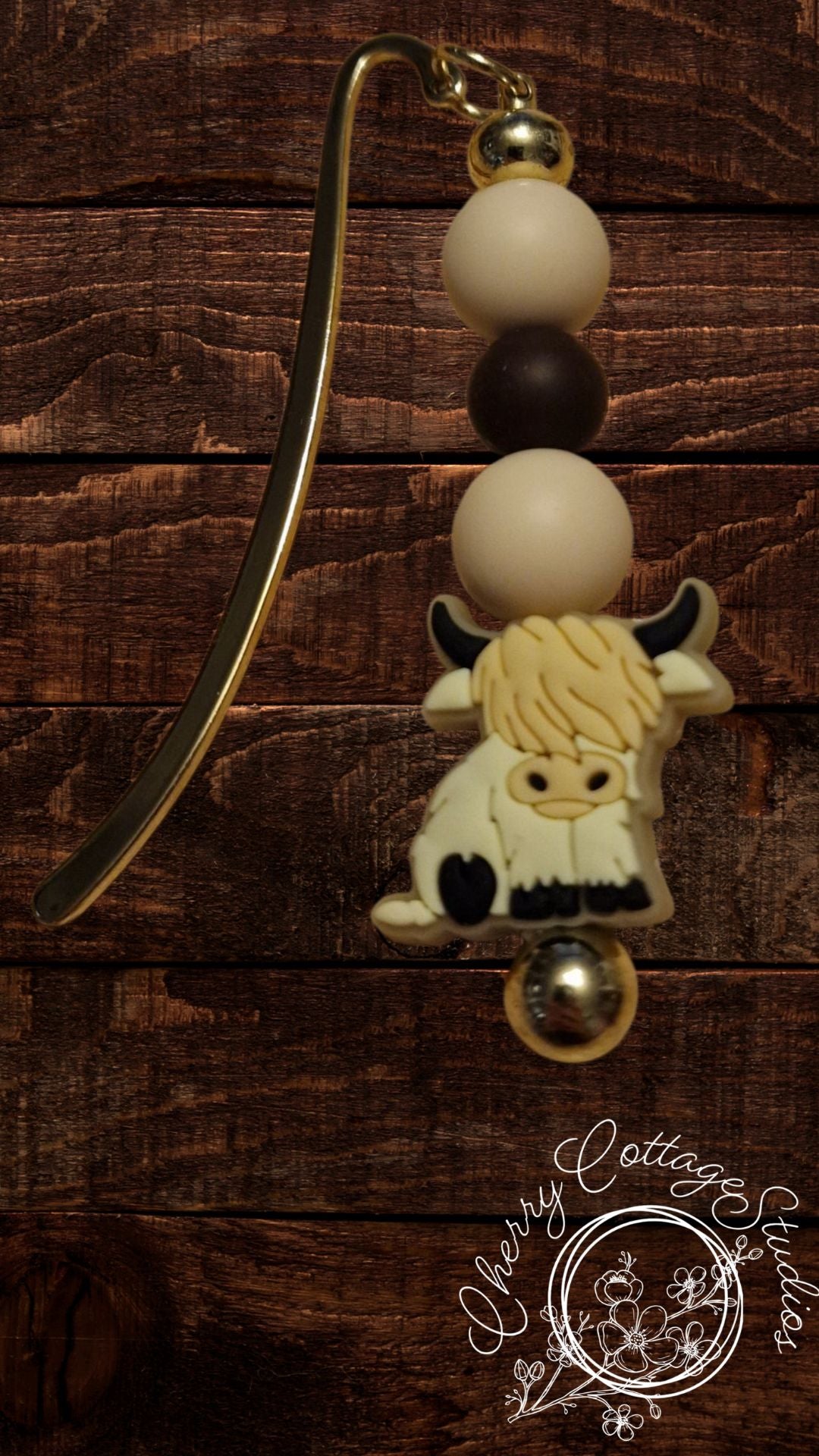 Highland Cow - Metal Beaded Bookmark