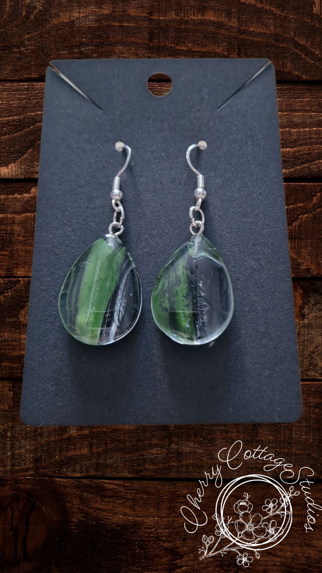 Jade Inkdrop - Teardrop Dangle Earrings
