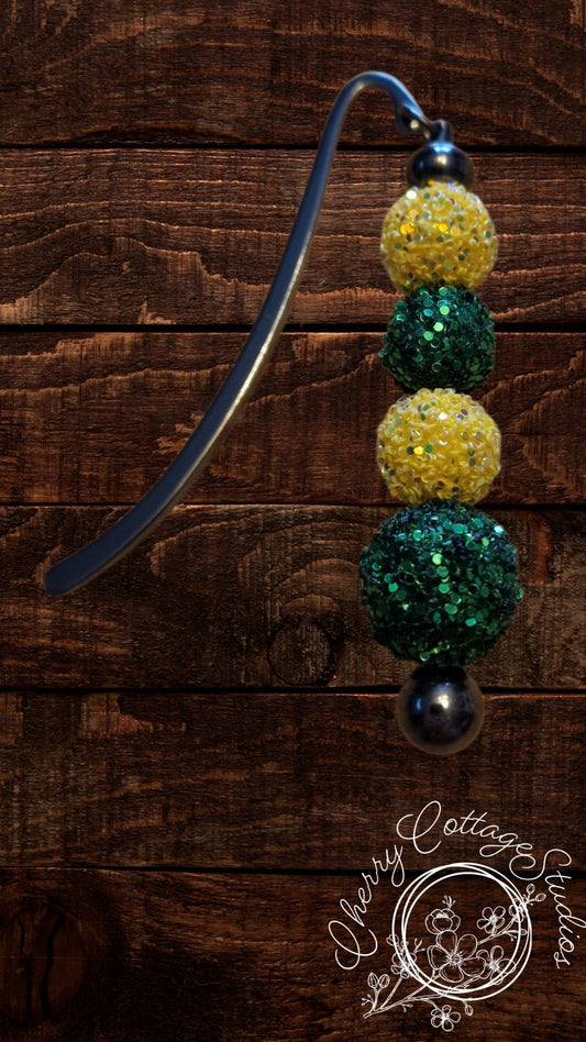 Glitter Pineapple - Metal Beaded Bookmark