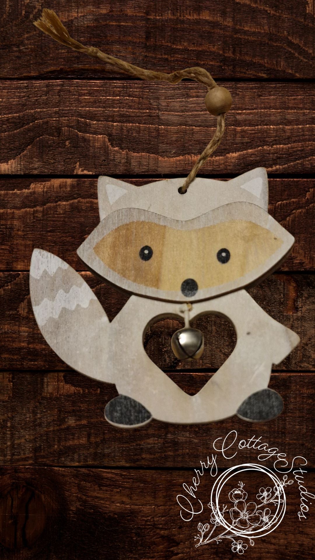 Wooden Raccoon Hanging Ornament