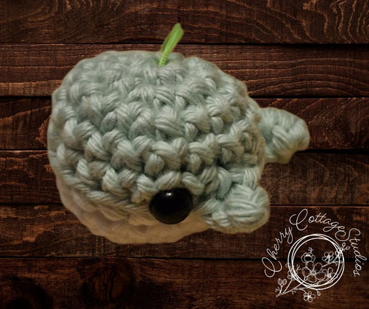 Turquoise Crochet Whale Clip-On Accessory