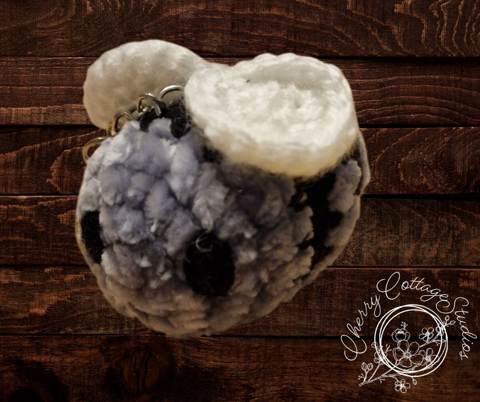 Grey Crochet Bumblebee Keychain