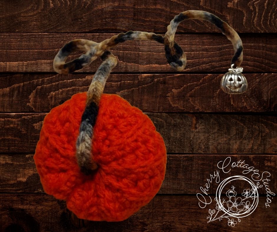 Pumpkin Patch - Multicoloured Pumpkin Crochet Bookmark