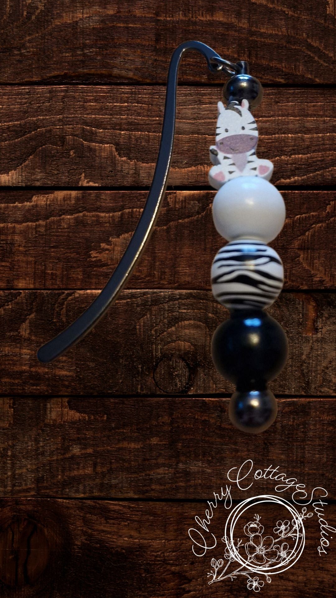 Zebra Safari - Metal Beaded Bookmark
