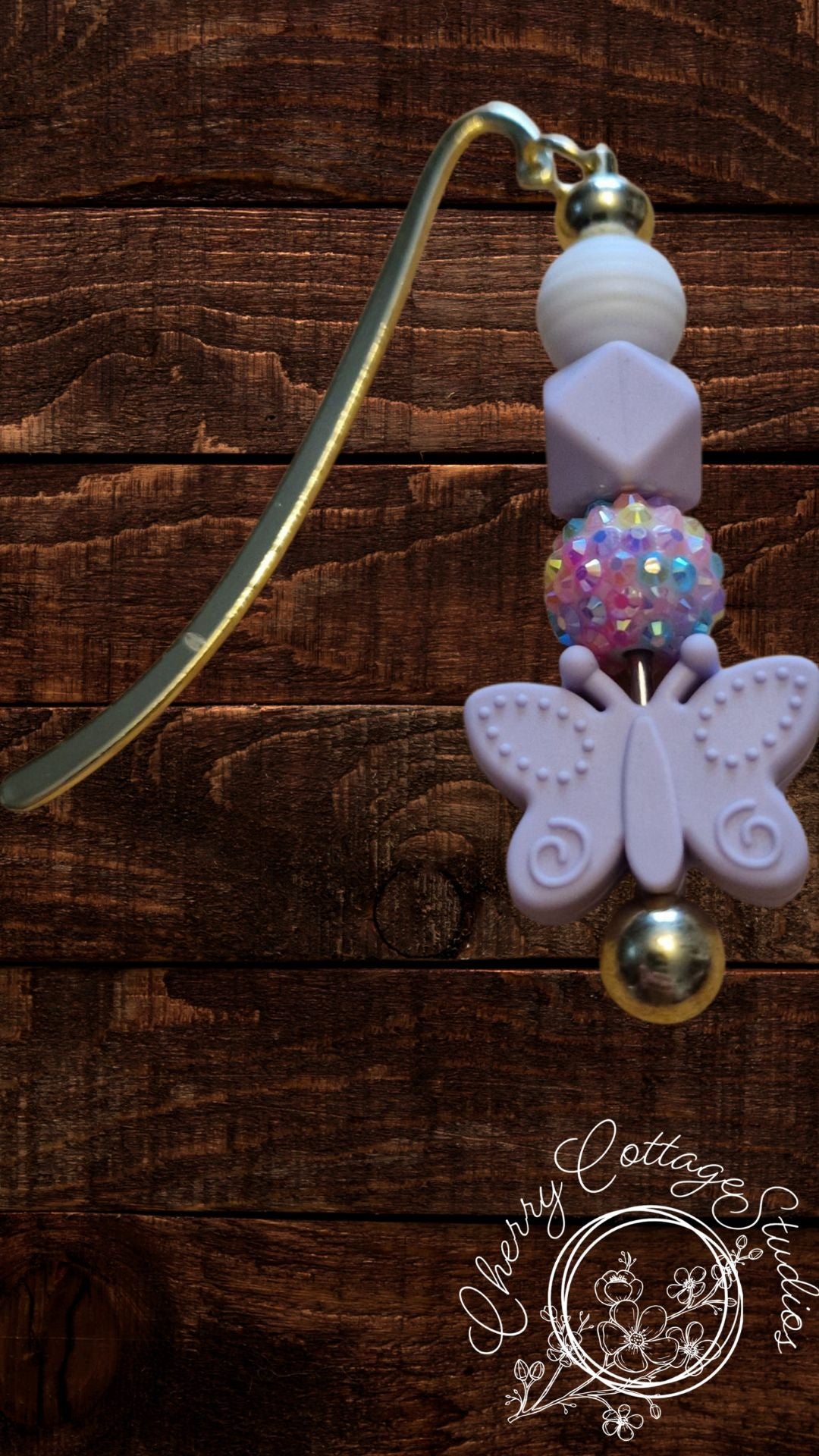 Lilac Wings - Metal Beaded Bookmark