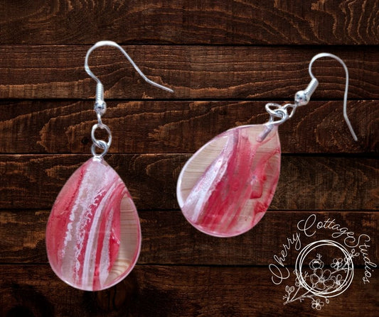 Ruby Inkdrop - Teardrop Dangle Earrings