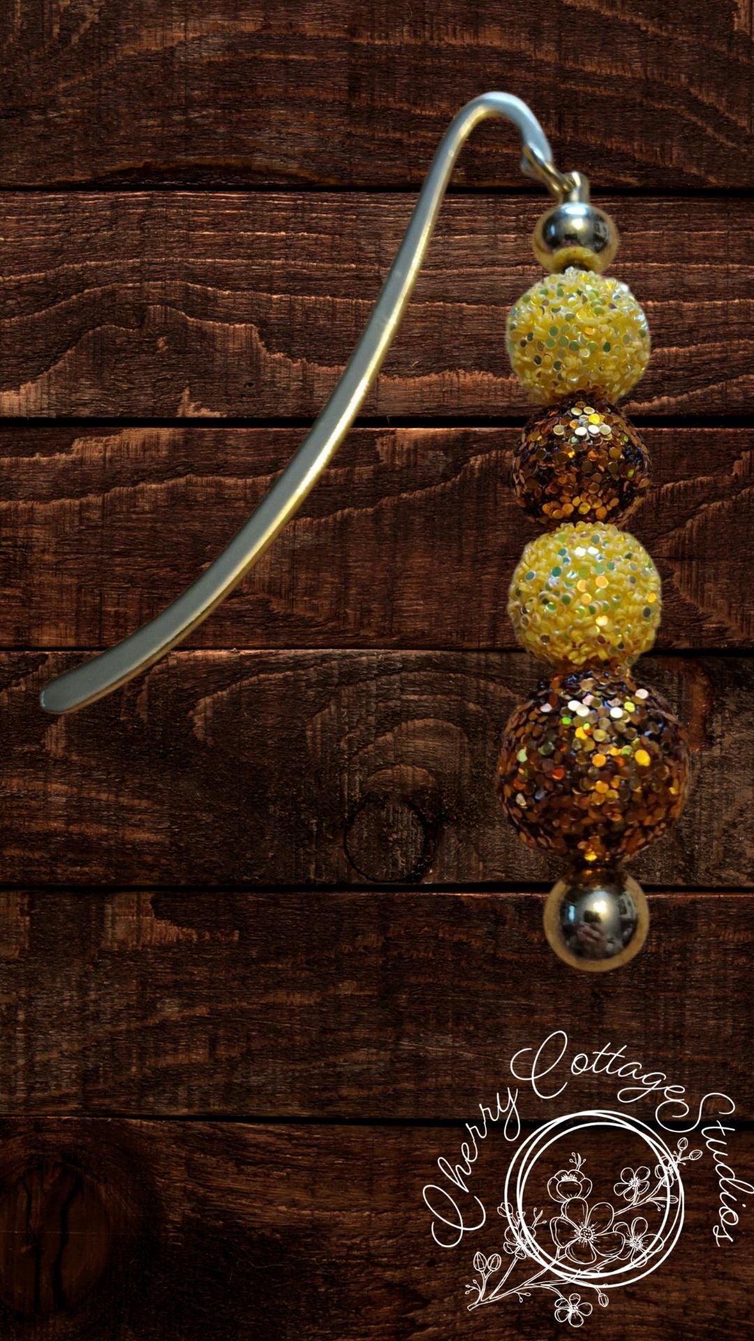 Golden Glow - Metal Beaded Bookmark