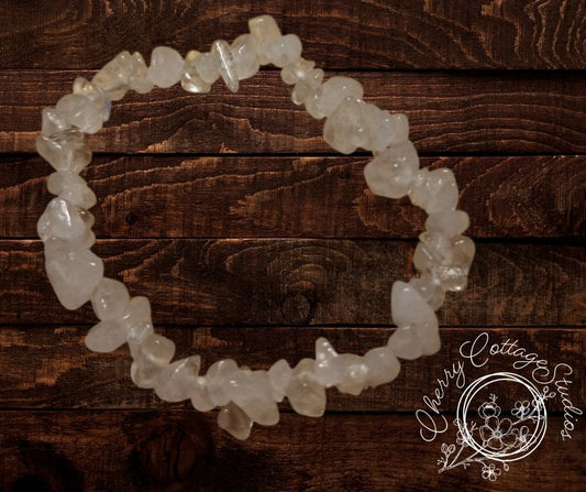 Clear Quartz Semi-Precious Chip Gemstone Bracelet