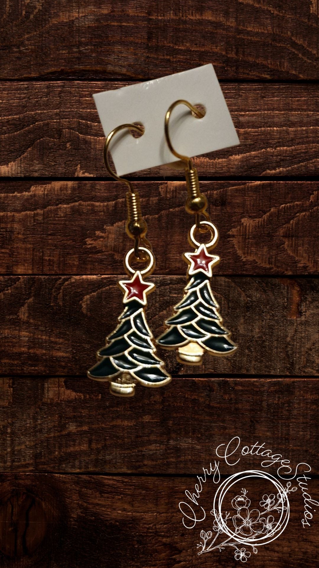 The Star On The Tree - Christmas Dangle Earrings