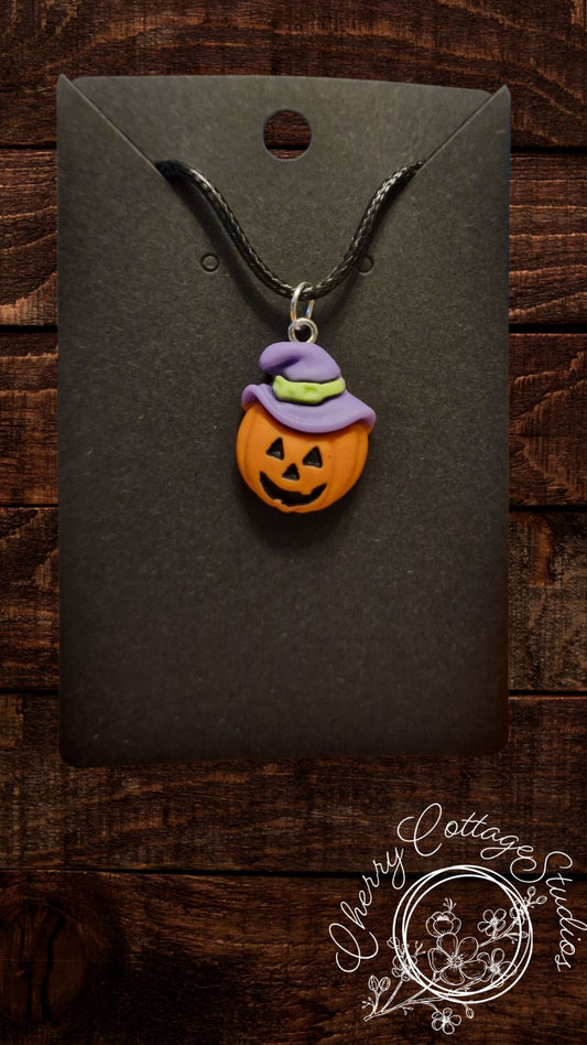 Pumpkin Witch - Halloween Necklace